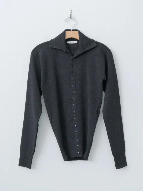 Buttoned Fitted Cardigan - Anthracite Melange sold by Namu Shop