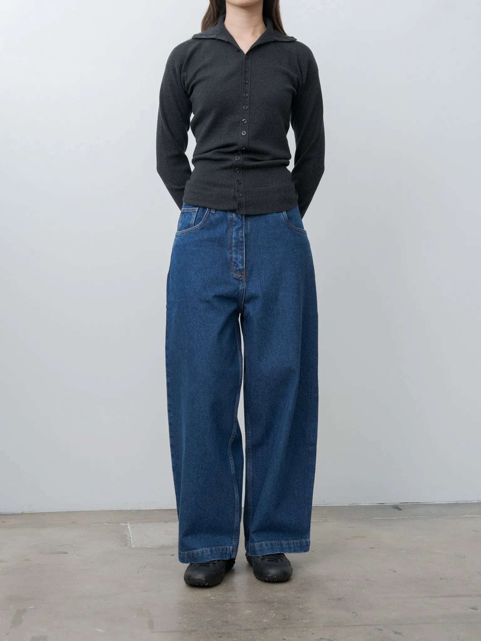 Buttoned Fitted Cardigan - Anthracite Melange sold by Namu Shop product image thumbnail 2