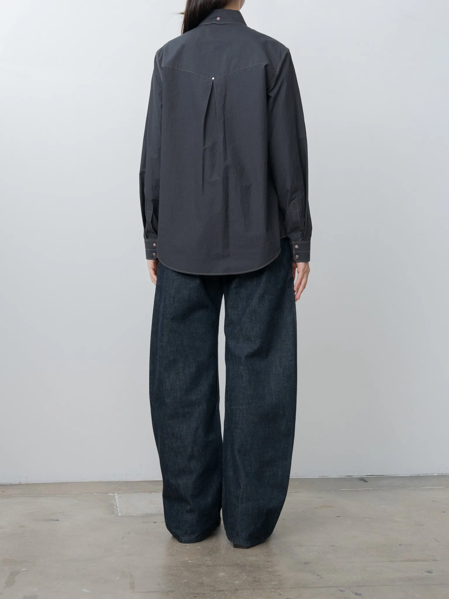 Chest-Pocket Fitted Shirt - Charcoal sold by Namu Shop product image thumbnail 3