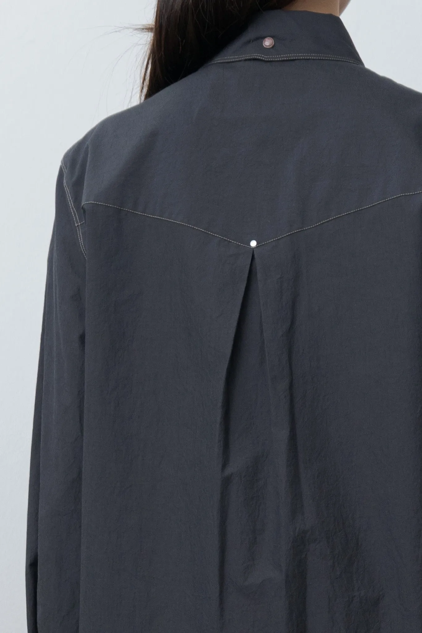 Chest-Pocket Fitted Shirt - Charcoal sold by Namu Shop product image thumbnail 2