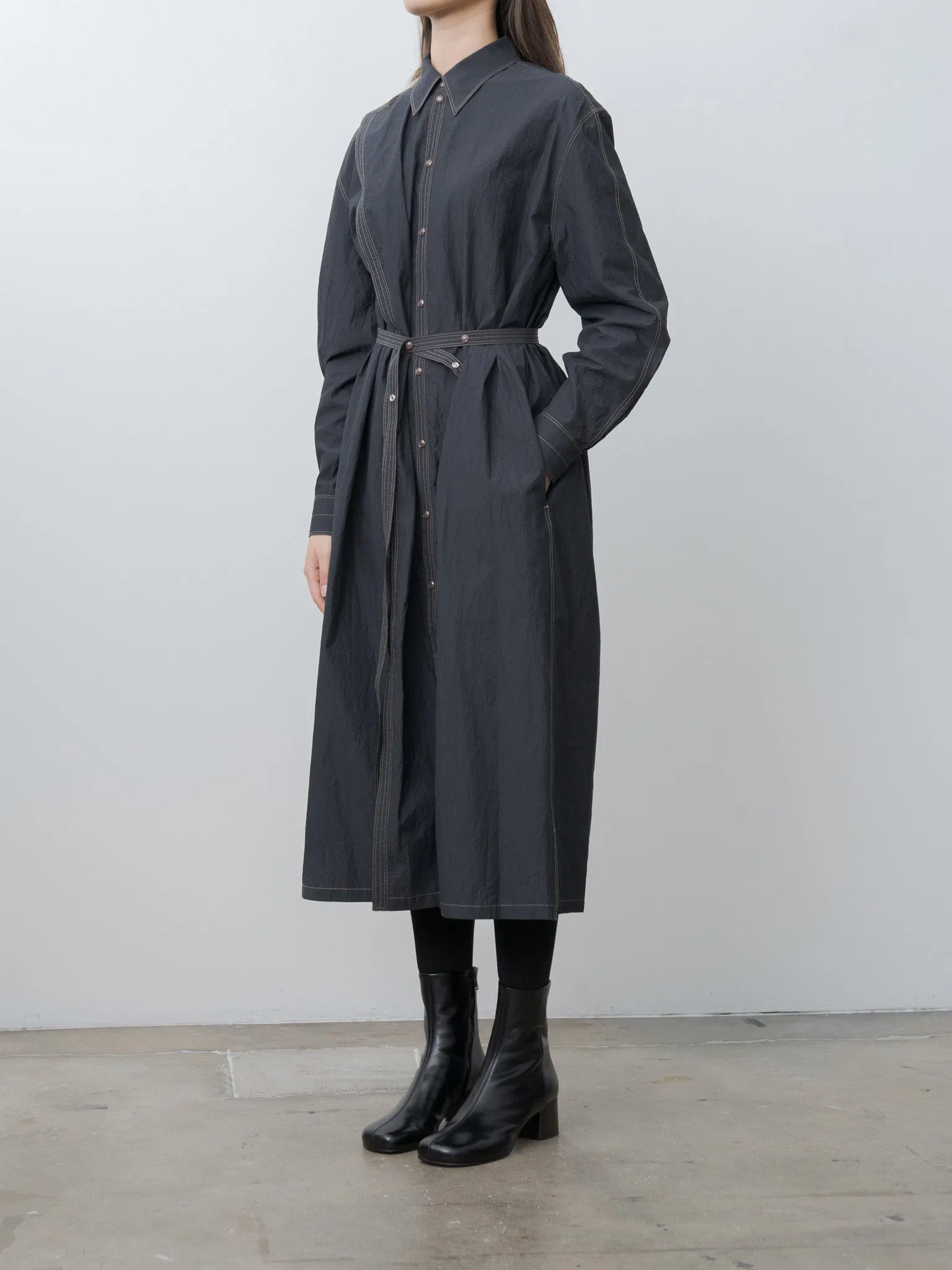 Asymmetrical Shirt Dress - Charcoal sold by Namu Shop product image thumbnail 3