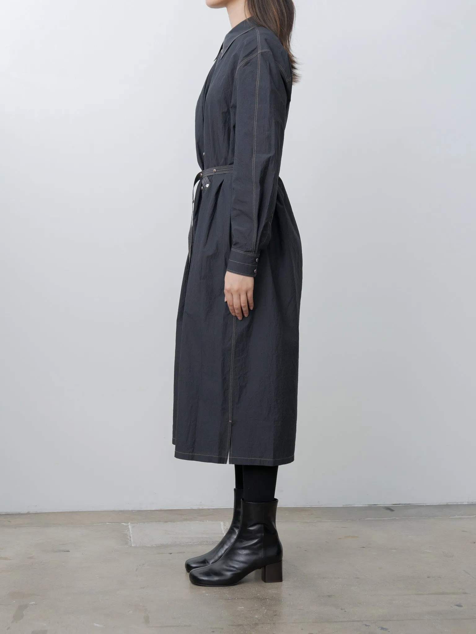 Asymmetrical Shirt Dress - Charcoal sold by Namu Shop product image thumbnail 4
