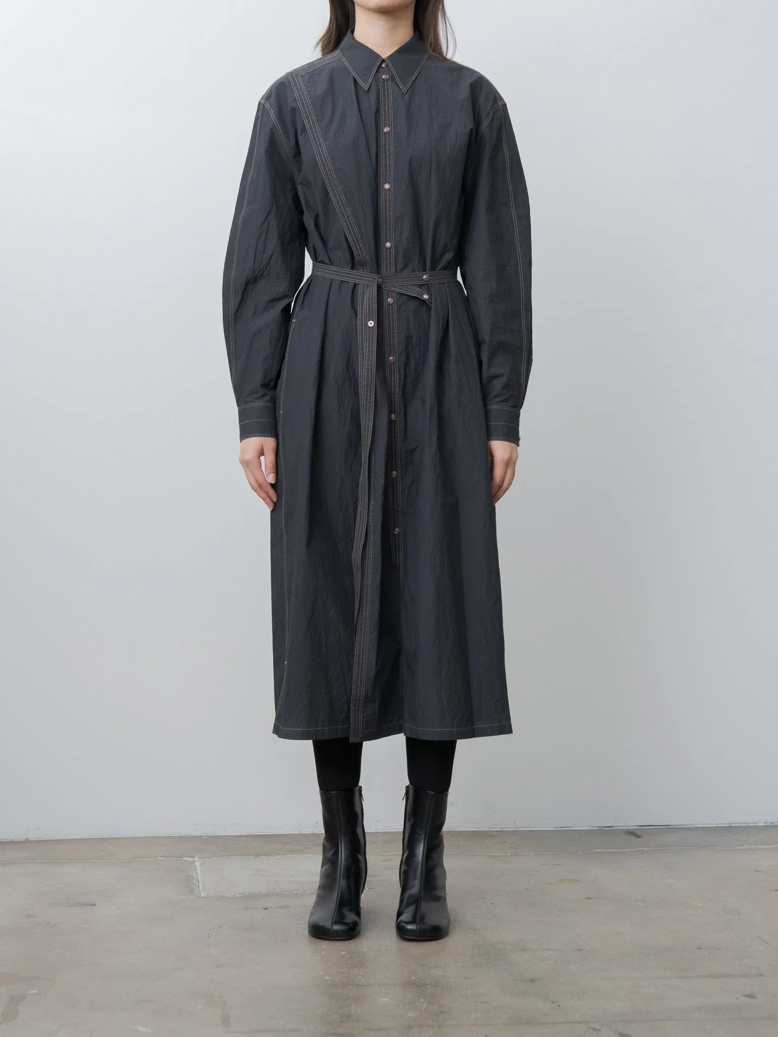 Asymmetrical Shirt Dress - Charcoal sold by Namu Shop product image thumbnail 2