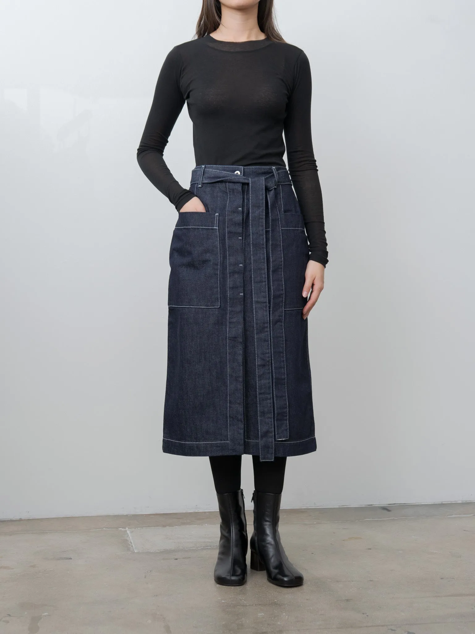 Mia Skirt DENIM - Dark Indigo sold by Namu Shop product image thumbnail 3