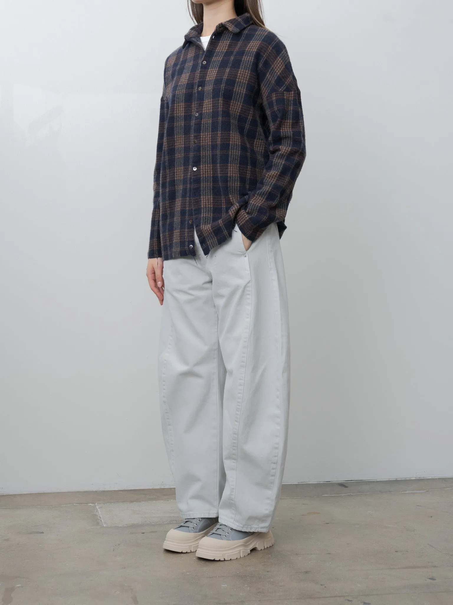 Tartan Soft Collar Shirt - Ink sold by Namu Shop product image thumbnail 3