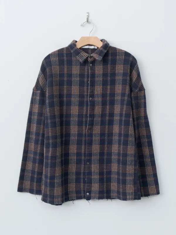 Tartan Soft Collar Shirt - Ink sold by Namu Shop