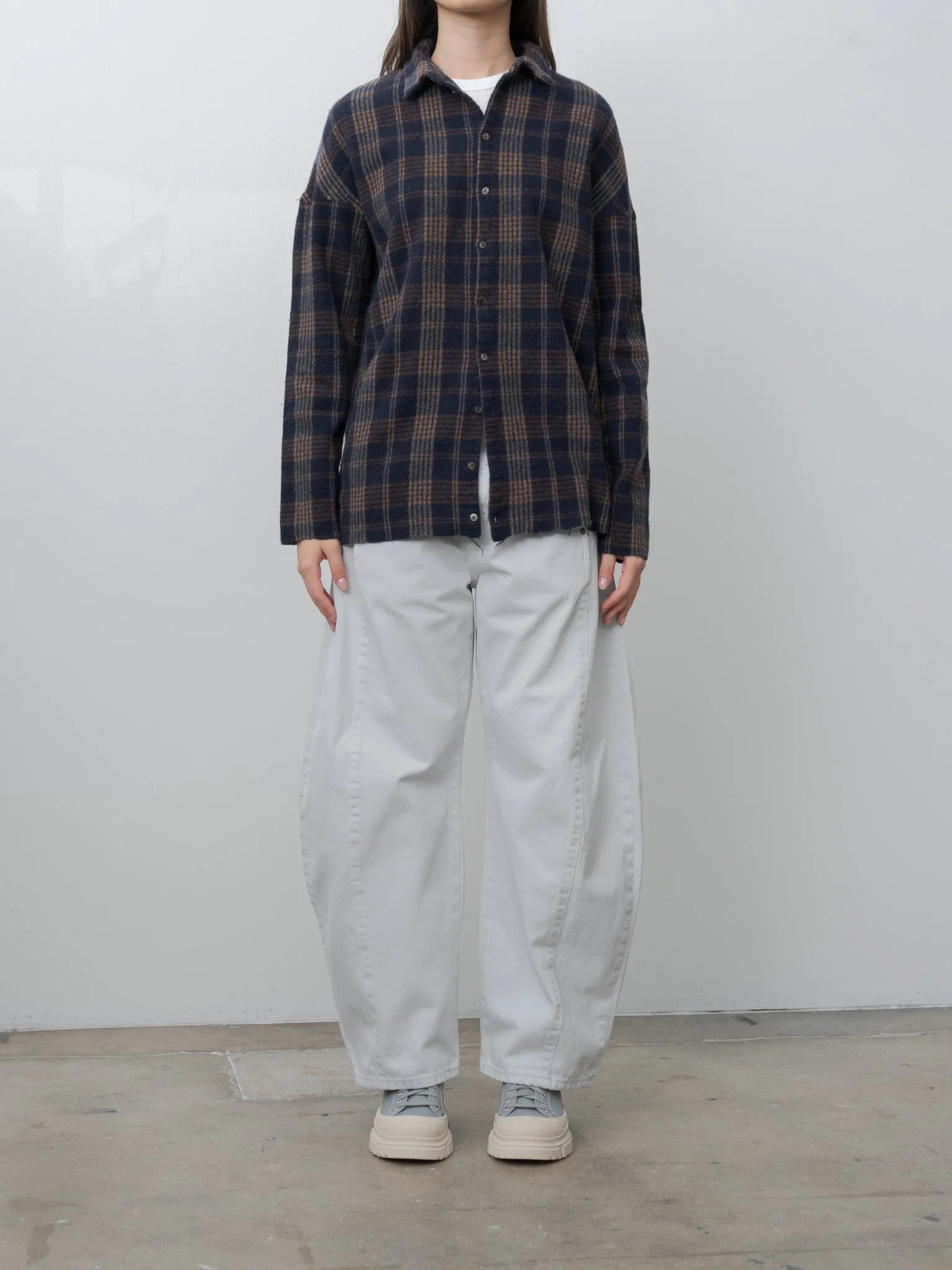 Tartan Soft Collar Shirt - Ink sold by Namu Shop product image thumbnail 2