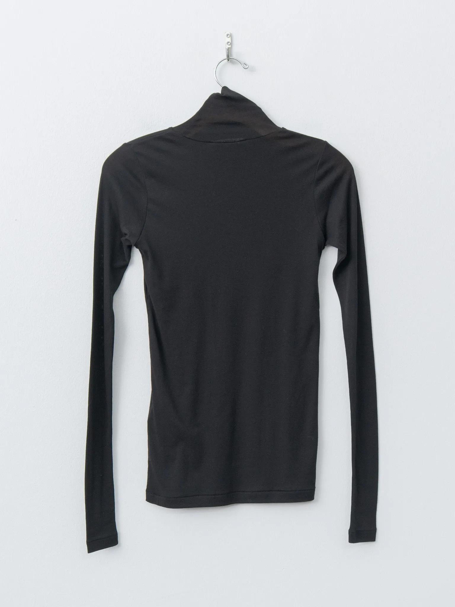 Super High Gauge Sheer Rib Turtle Neck L/S Tee - Black sold by Namu Shop product image thumbnail 5