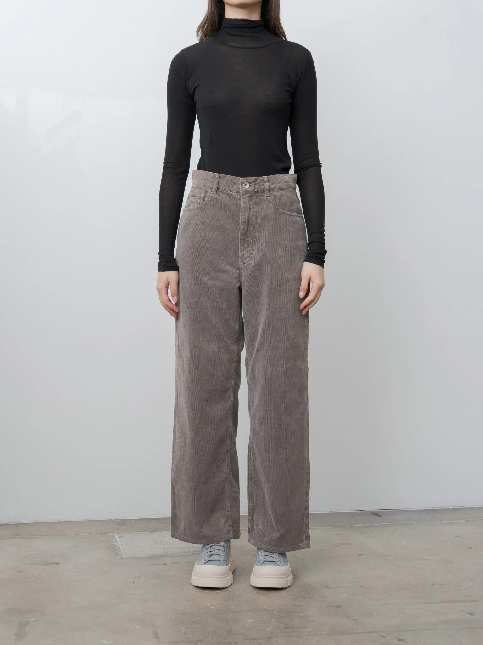 Super High Gauge Sheer Rib Turtle Neck L/S Tee - Black sold by Namu Shop product image thumbnail 2