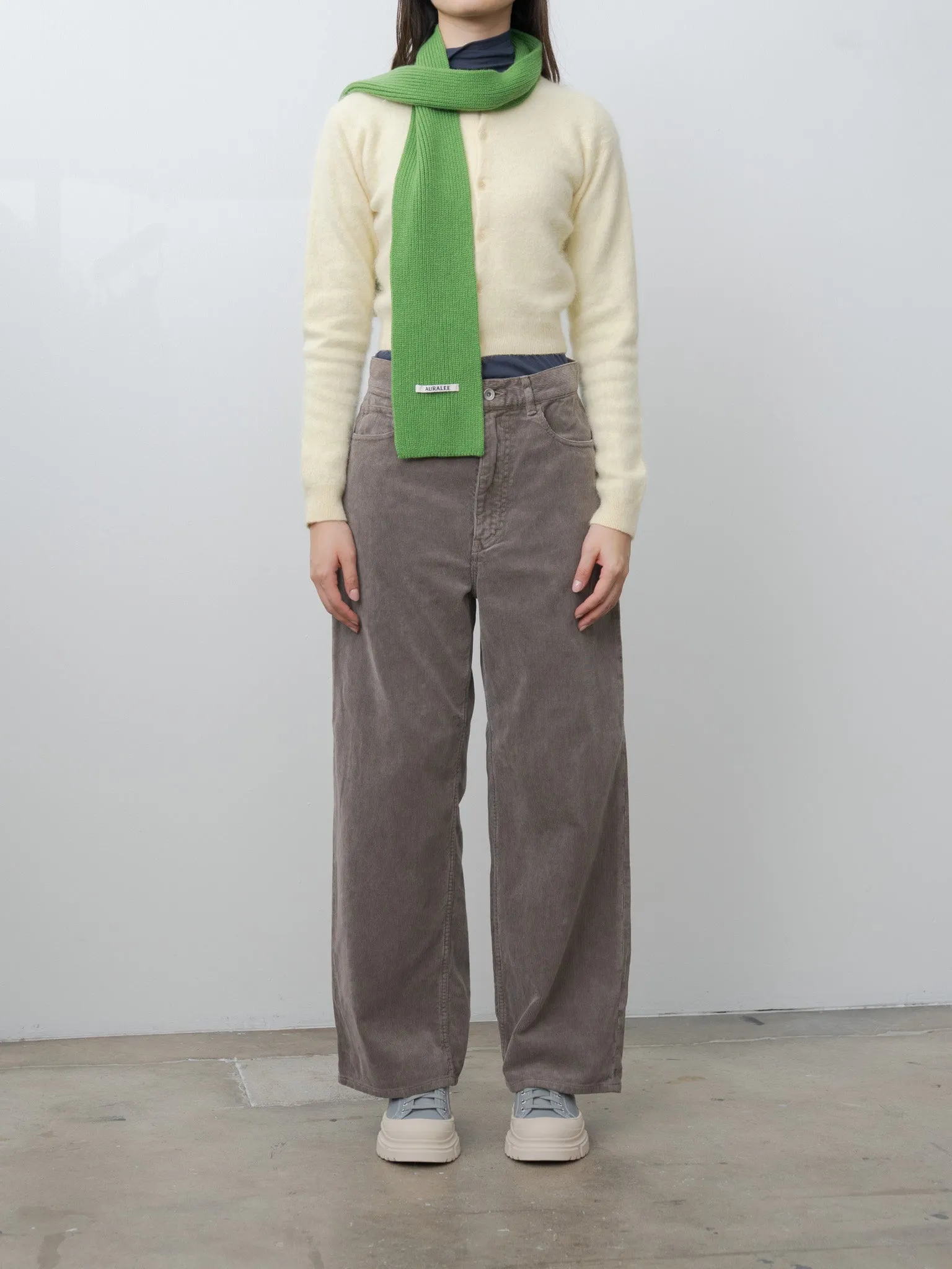 Light Cashmere Knit Stole - Green sold by Namu Shop product image thumbnail 4