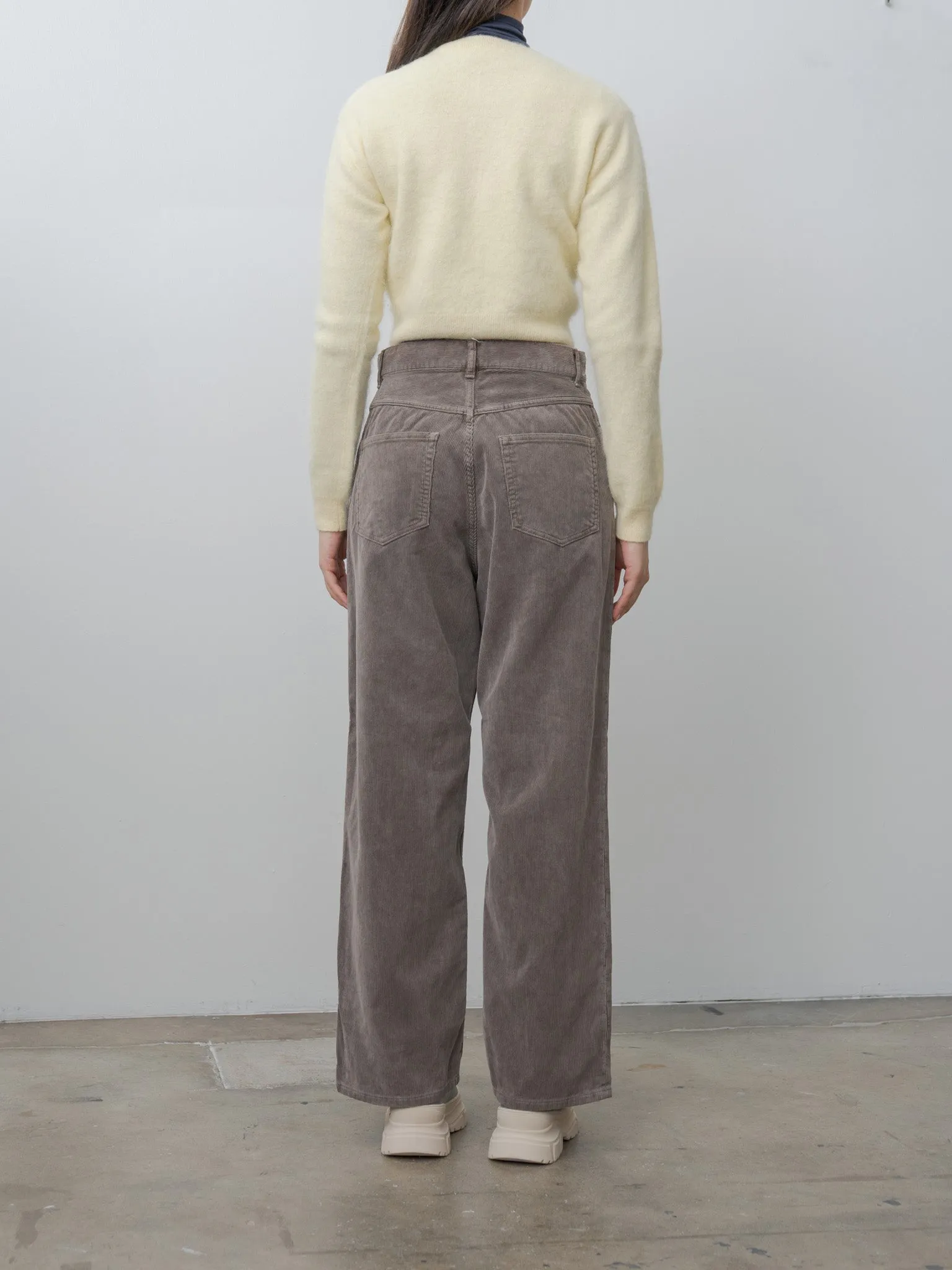 Pigment Dyed Finx Corduroy Wide 5P Pants - Olive Brown sold by Namu Shop product image thumbnail 5