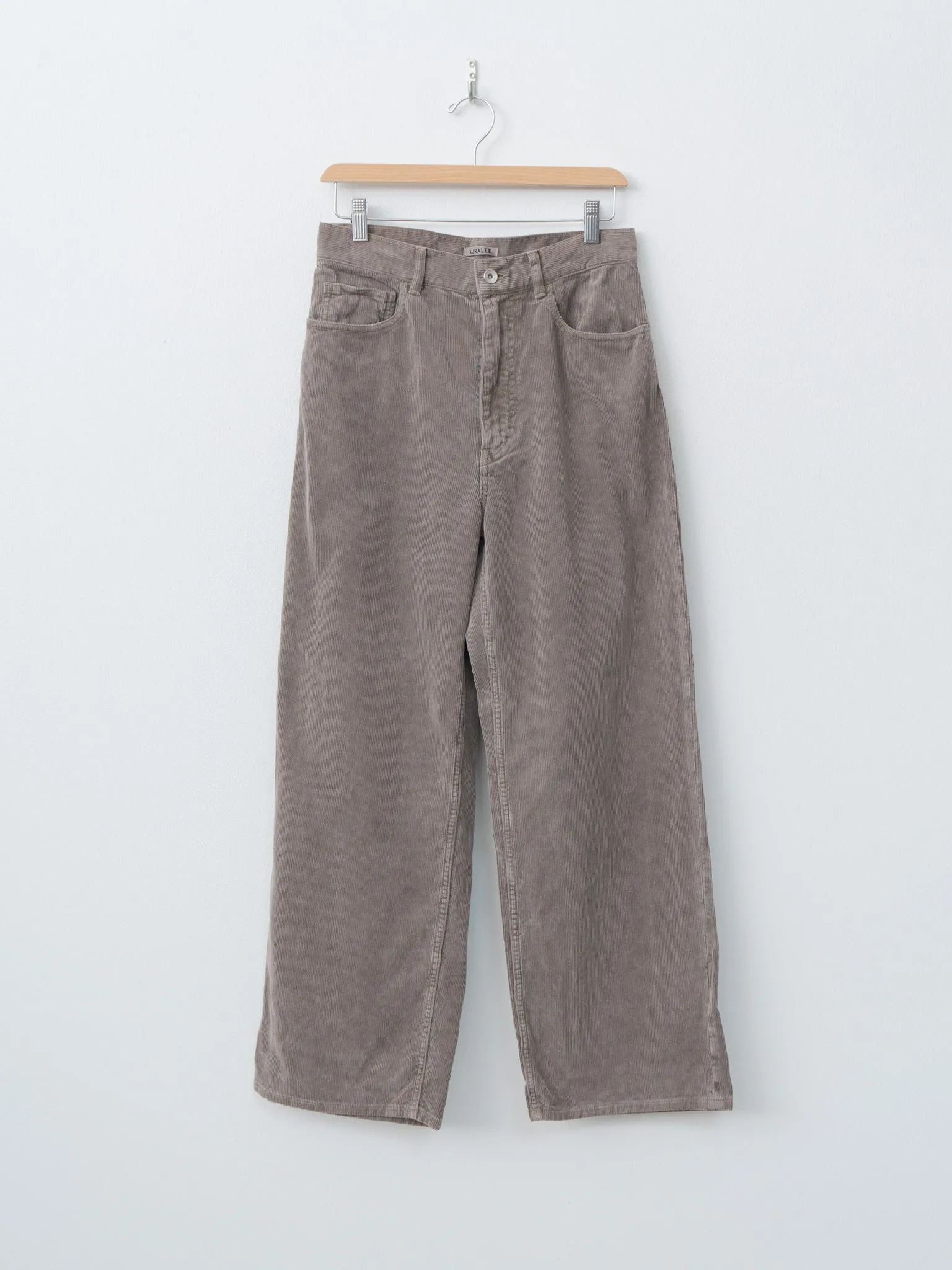 Pigment Dyed Finx Corduroy Wide 5P Pants - Olive Brown sold by Namu Shop