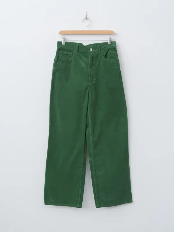 Pigment Dyed Finx Corduroy Wide 5P Pants - Forest Green made by Auralee