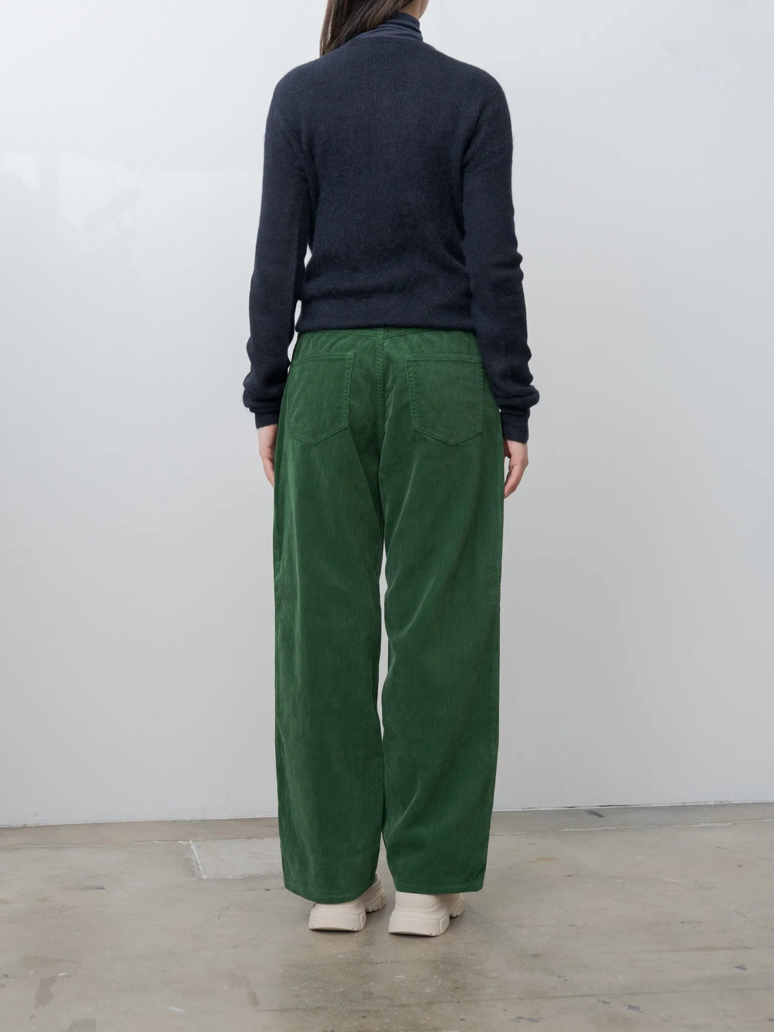 Pigment Dyed Finx Corduroy Wide 5P Pants - Forest Green sold by Namu Shop product image thumbnail 4