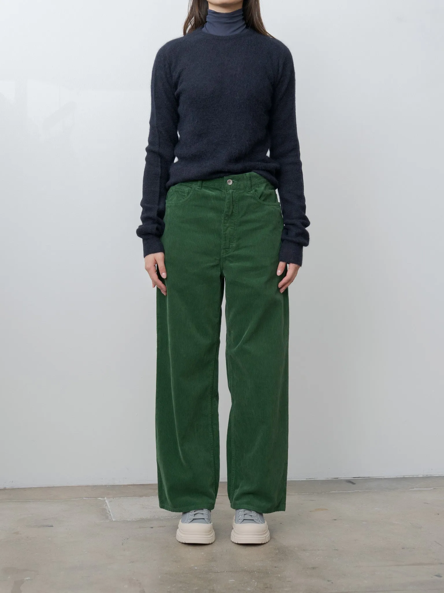 Pigment Dyed Finx Corduroy Wide 5P Pants - Forest Green sold by Namu Shop product image thumbnail 2