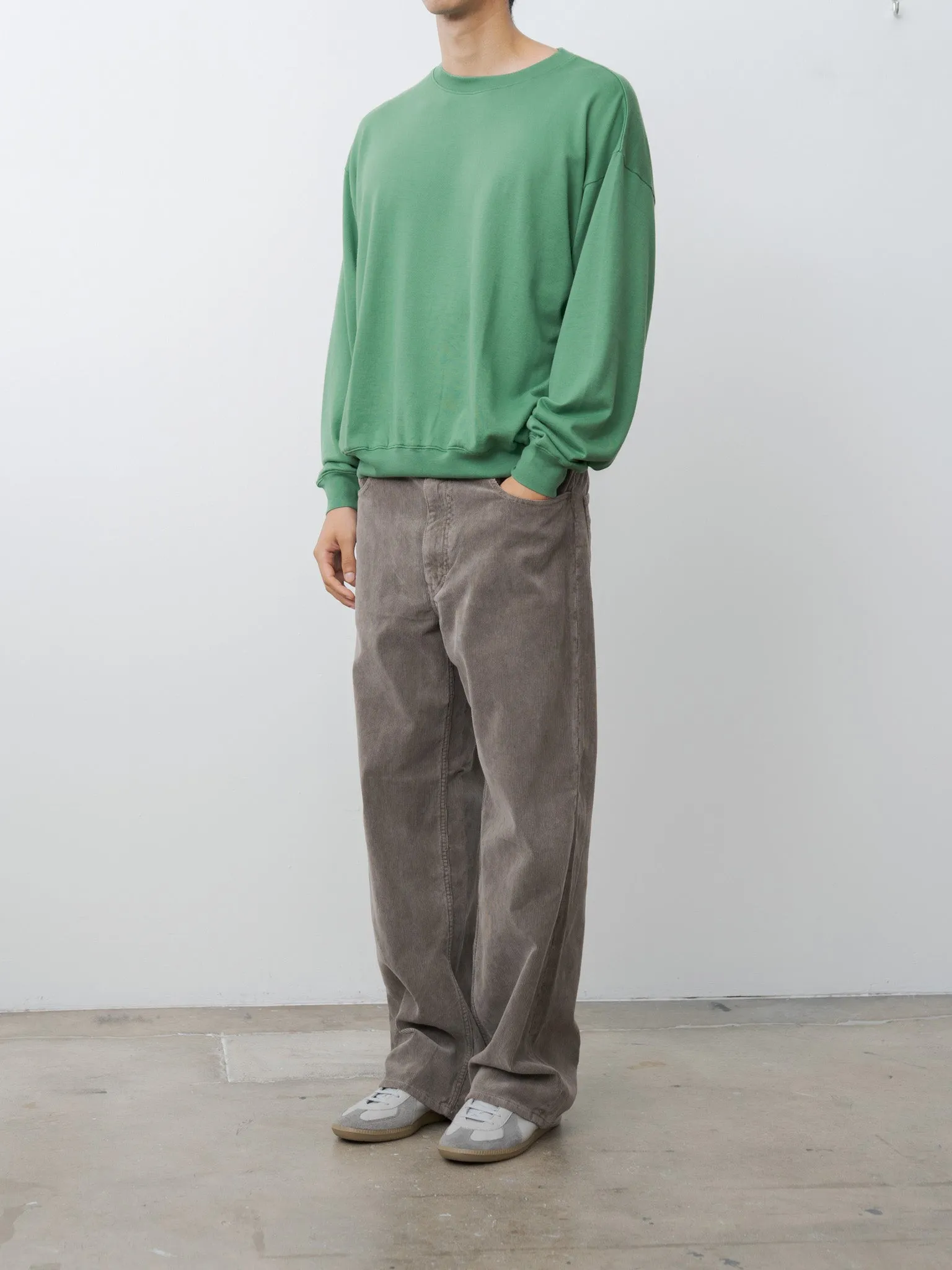 Pigment Dyed Finx Corduroy Wide 5P Pants - Olive Brown sold by Namu Shop product image thumbnail 3
