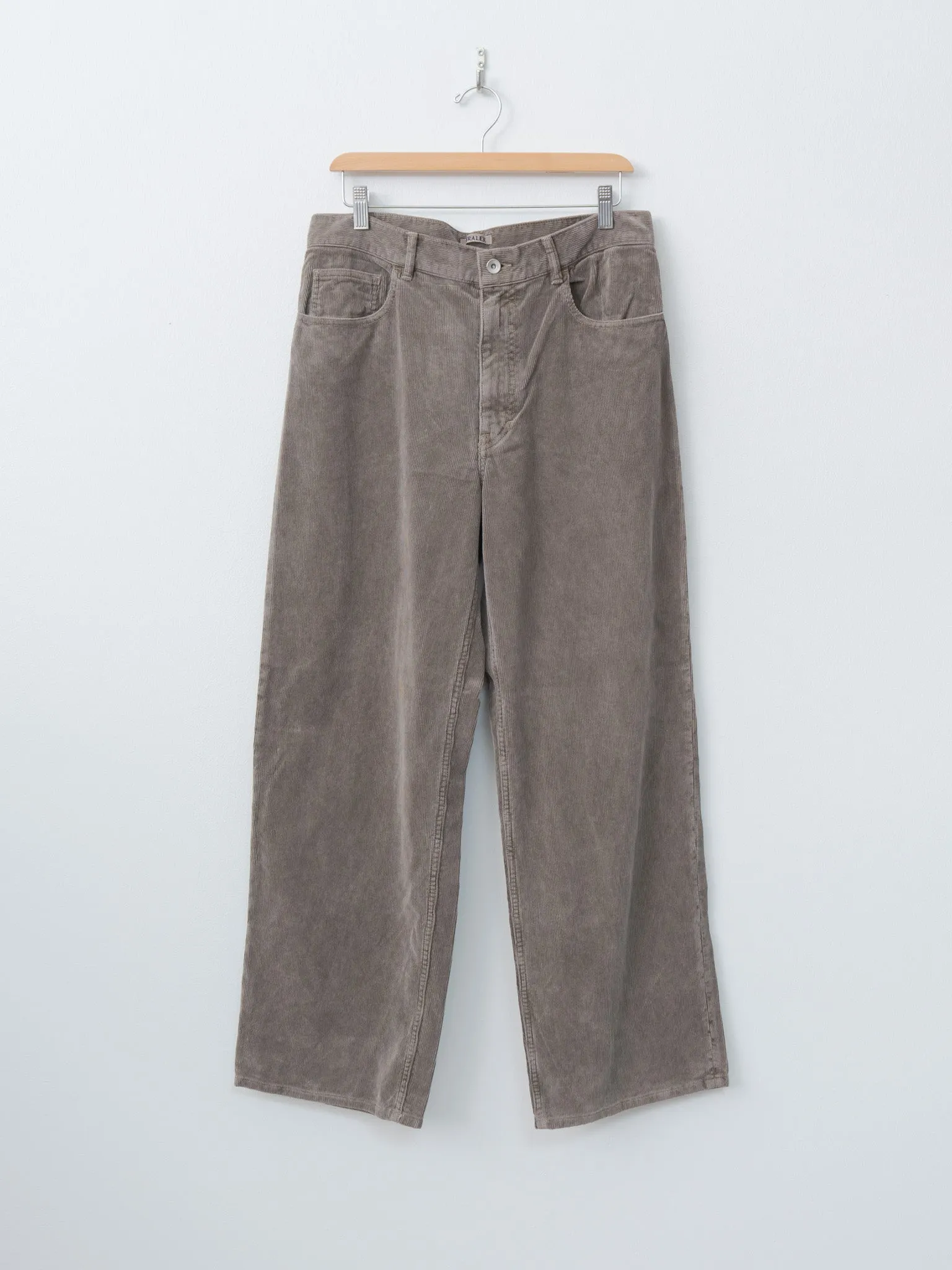 Pigment Dyed Finx Corduroy Wide 5P Pants - Olive Brown sold by Namu Shop
