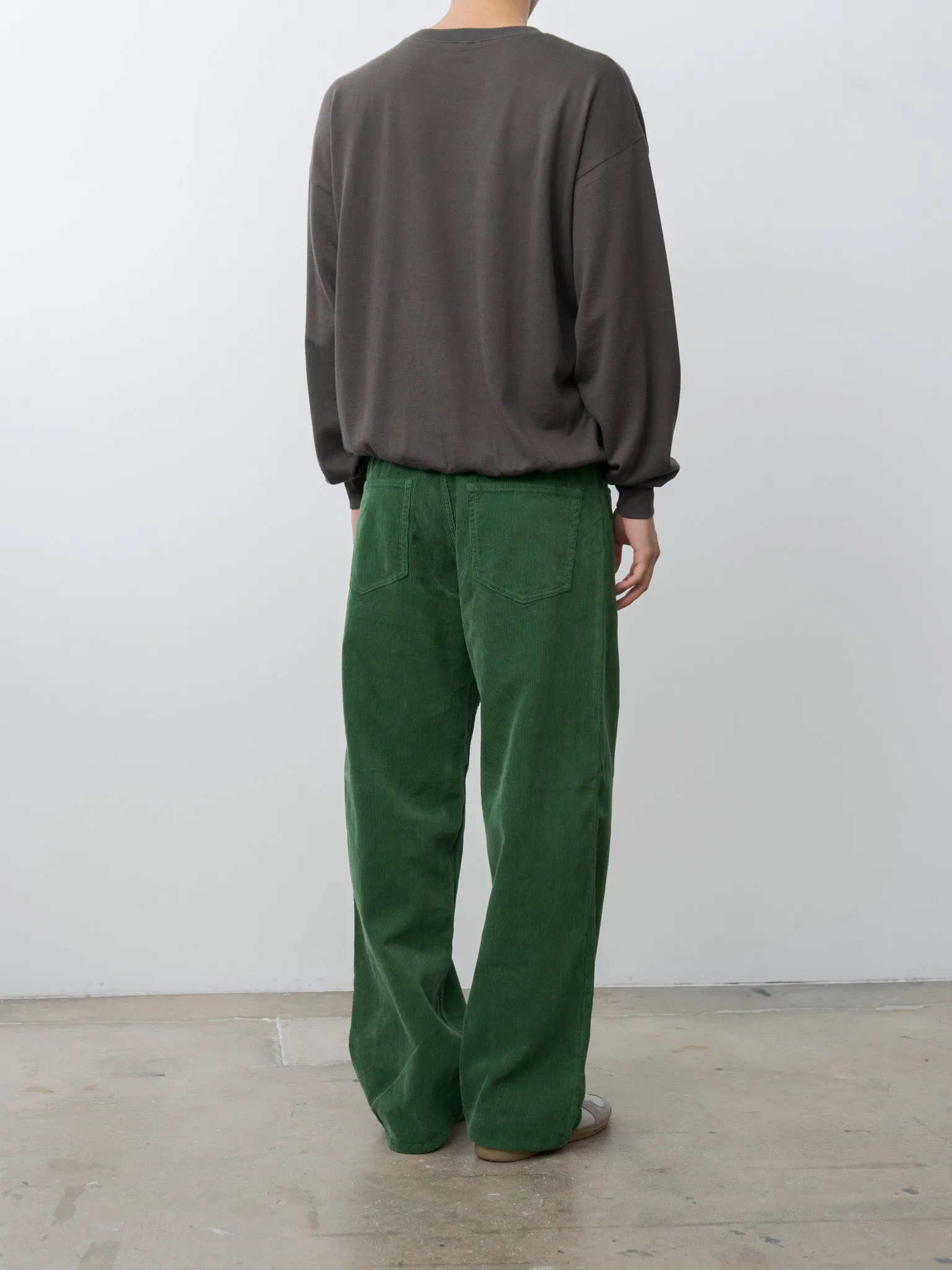 Pigment Dyed Finx Corduroy Wide 5P Pants - Forest Green sold by Namu Shop product image thumbnail 4