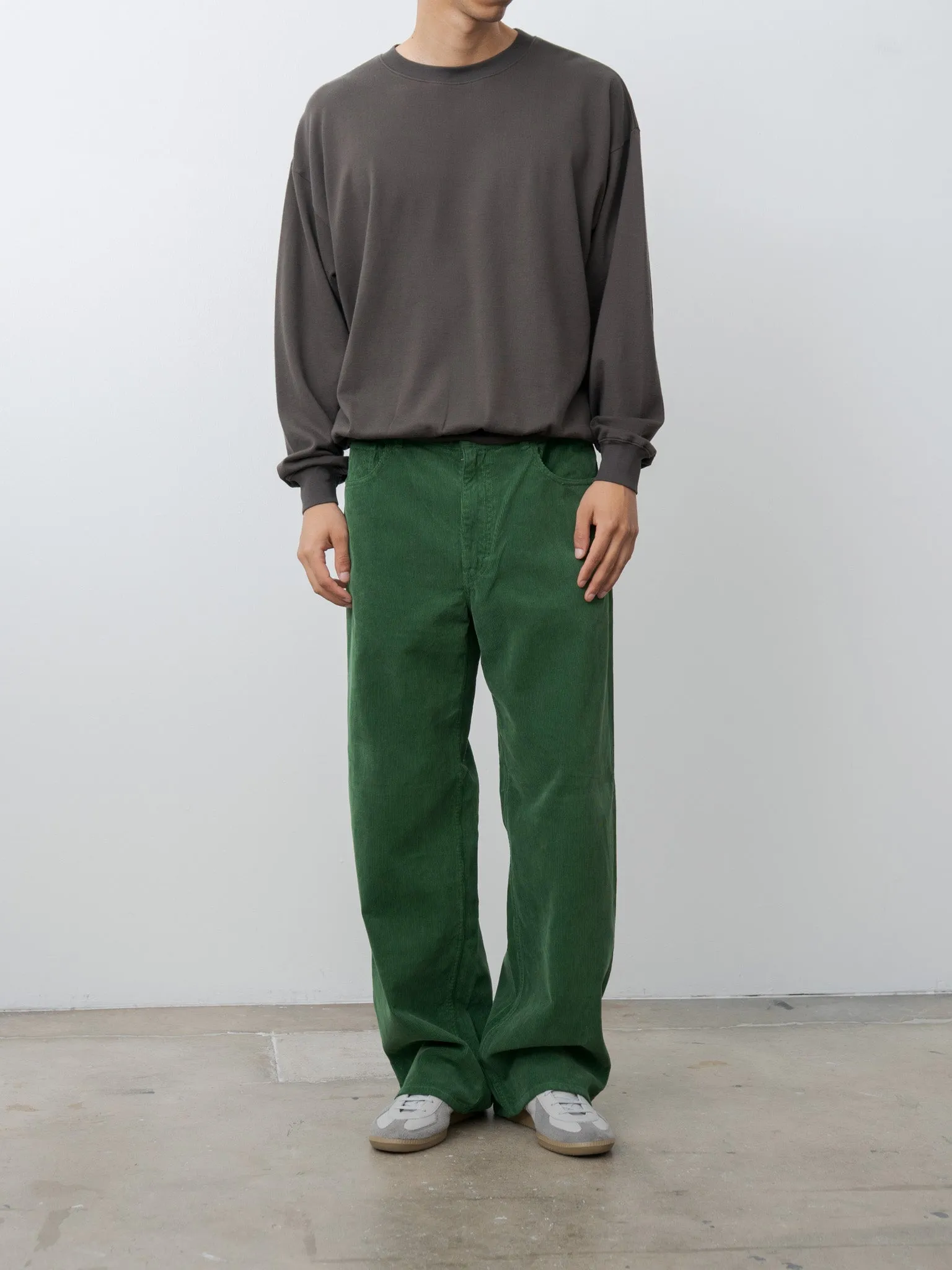 Pigment Dyed Finx Corduroy Wide 5P Pants - Forest Green sold by Namu Shop product image thumbnail 2