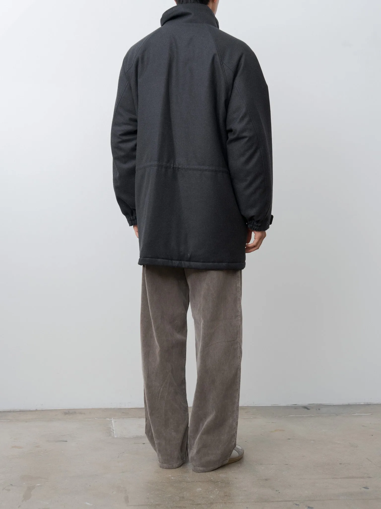 Wool Fulling Flannel Padded Over Blouson - Top Charcoal sold by Namu Shop product image thumbnail 5
