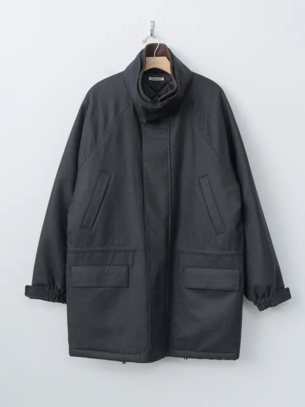 Wool Fulling Flannel Padded Over Blouson - Top Charcoal sold by Namu Shop