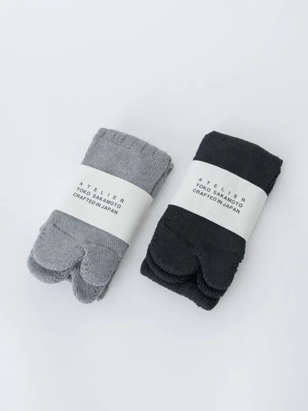 Tabi Pile Socks Cotton - Black, Heather Gray sold by Namu Shop