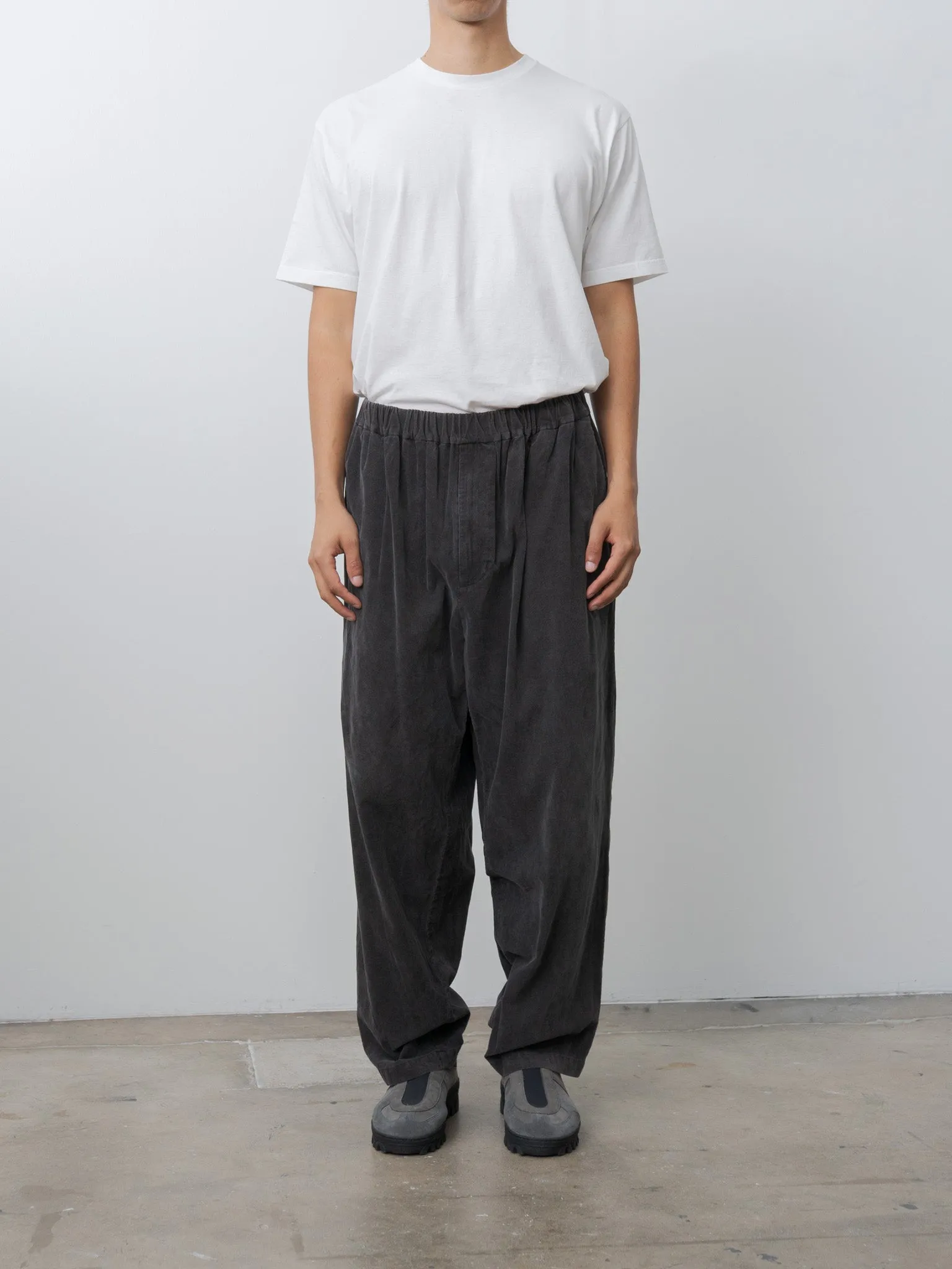 Micro Corduroy Wide Easy Pants - Sumi Ink sold by Namu Shop product image thumbnail 2