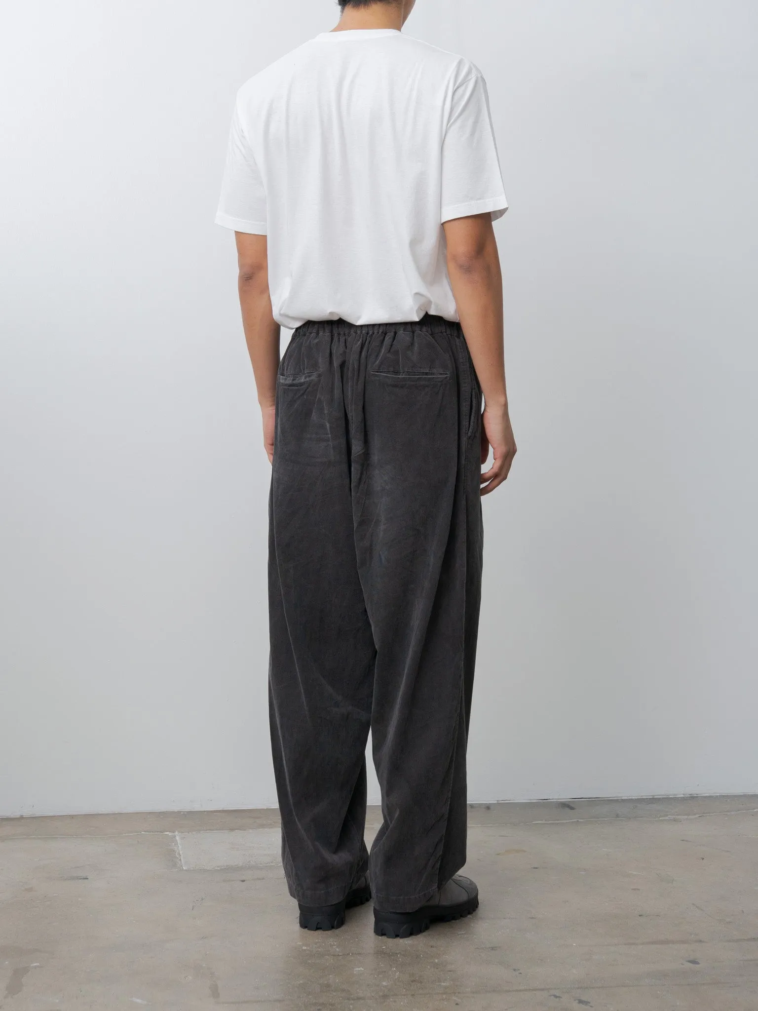 Micro Corduroy Wide Easy Pants - Sumi Ink sold by Namu Shop product image thumbnail 3