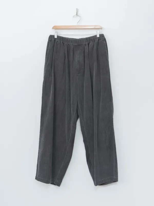 Micro Corduroy Wide Easy Pants - Sumi Ink sold by Namu Shop