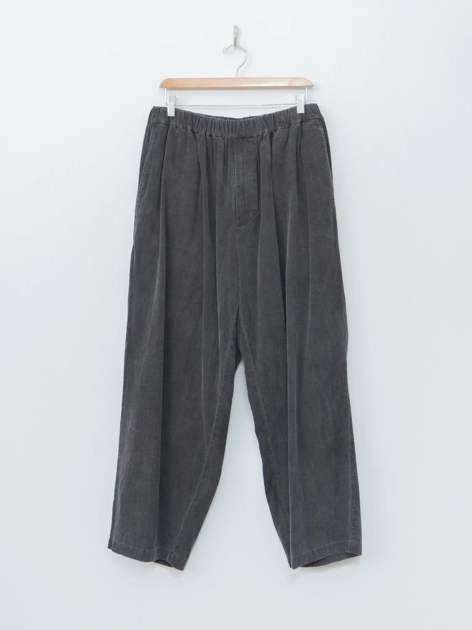 Micro Corduroy Wide Easy Pants - Sumi Ink sold by Namu Shop