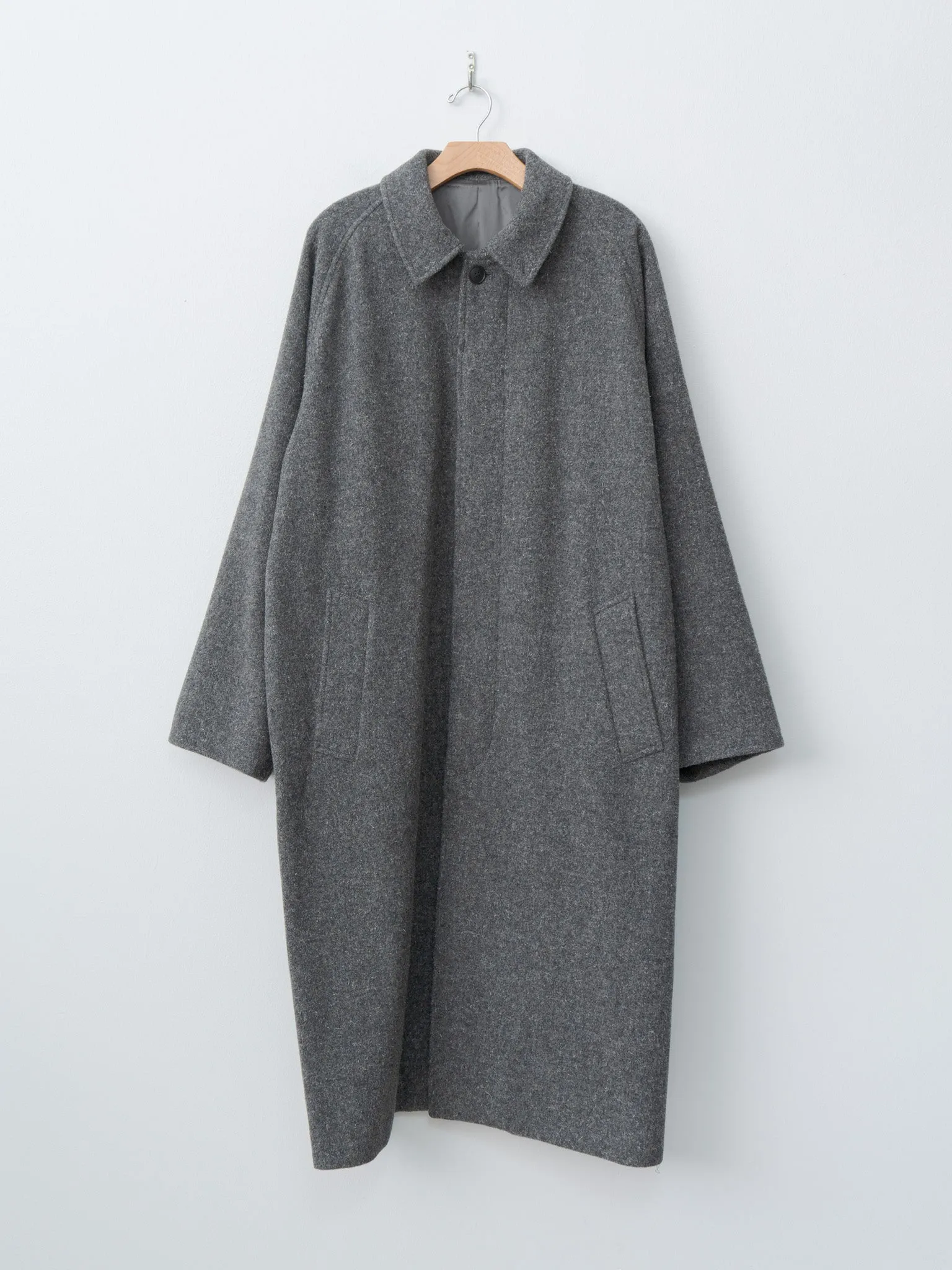 Kemp Melton Wool Bal Collar Coat - Charcoal Gray sold by Namu Shop