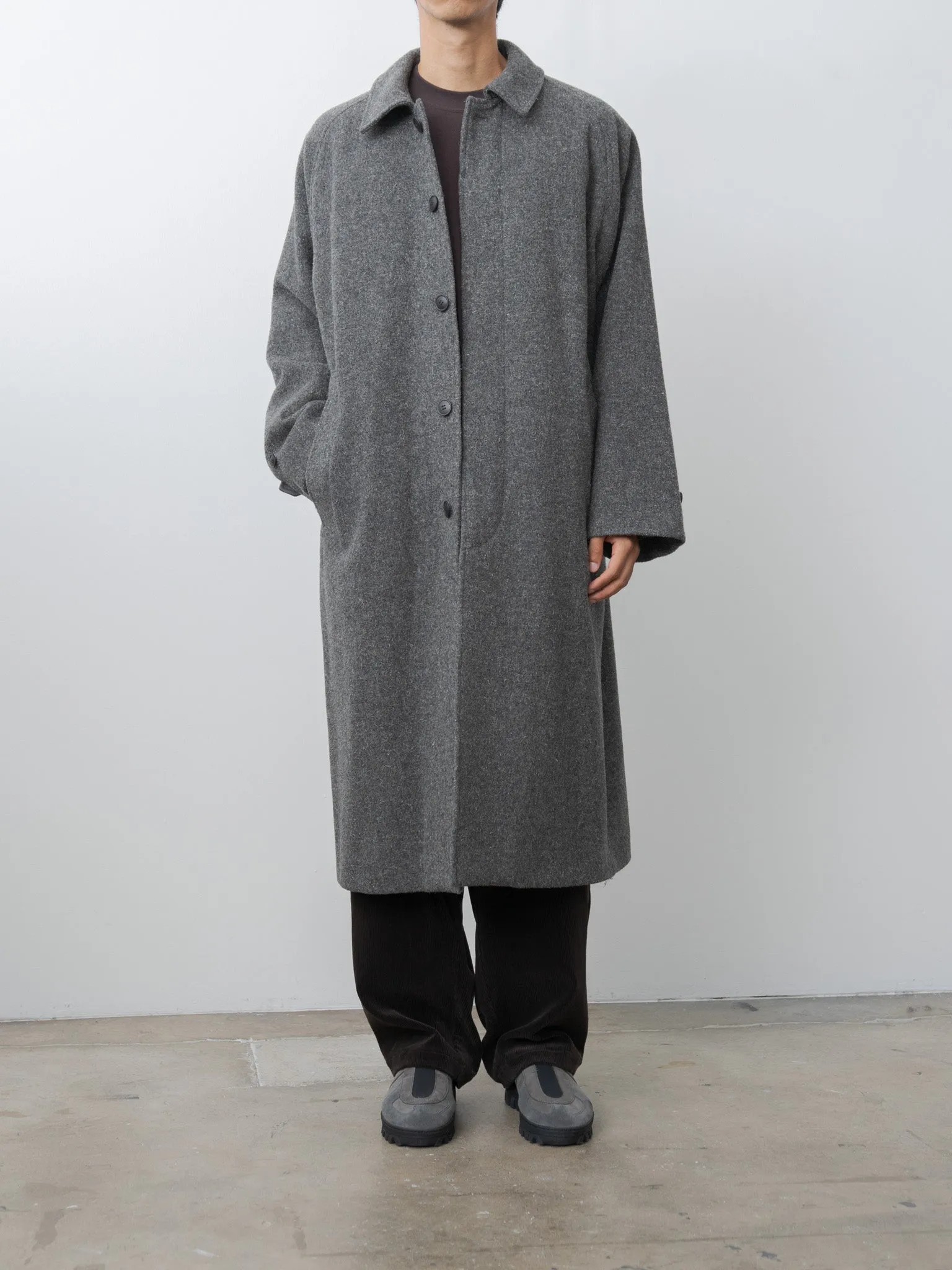 Kemp Melton Wool Bal Collar Coat - Charcoal Gray sold by Namu Shop product image thumbnail 3