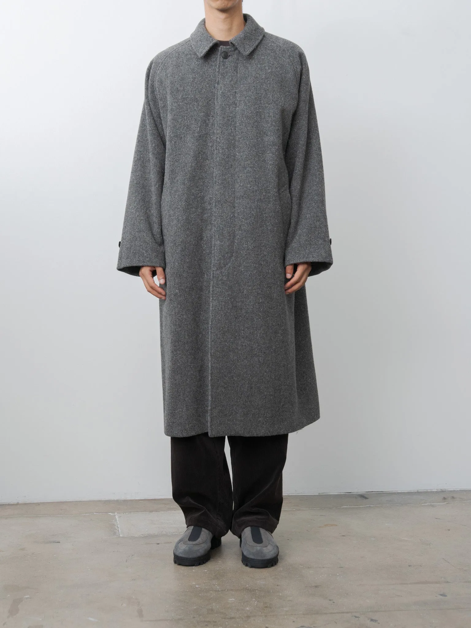 Kemp Melton Wool Bal Collar Coat - Charcoal Gray sold by Namu Shop product image thumbnail 2