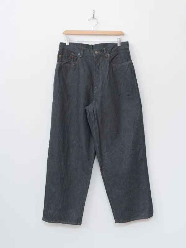 13.5oz Denim Pants Wide - Sulfur Black sold by Namu Shop