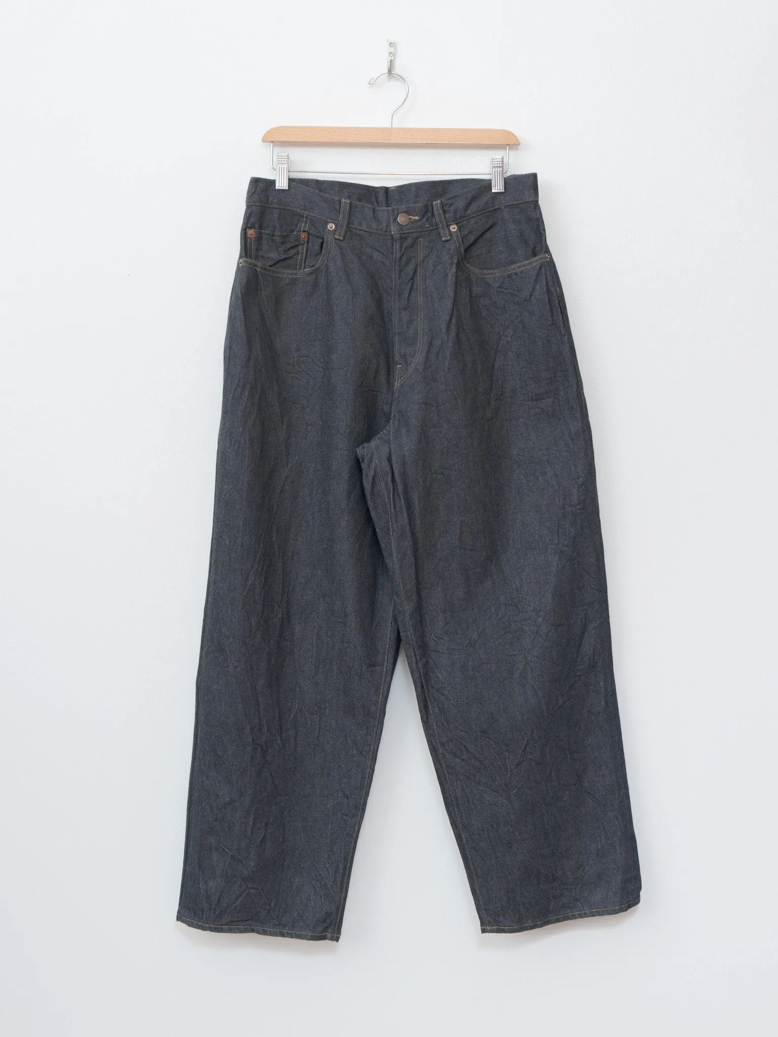 13.5oz Denim Pants Wide - Sulfur Black sold by Namu Shop