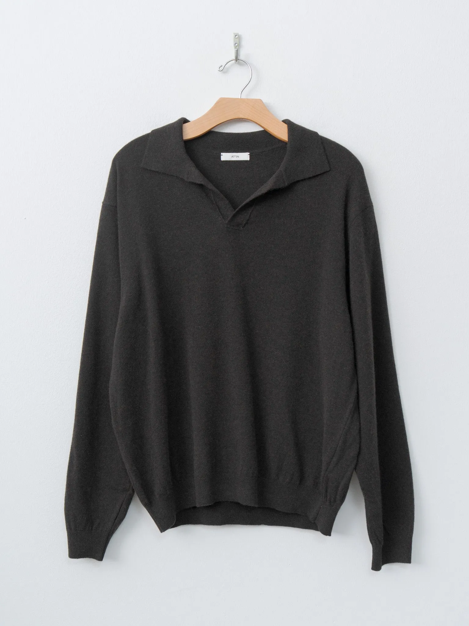 Super Light Wool Skipper Polo Sweater - Brown sold by Namu Shop