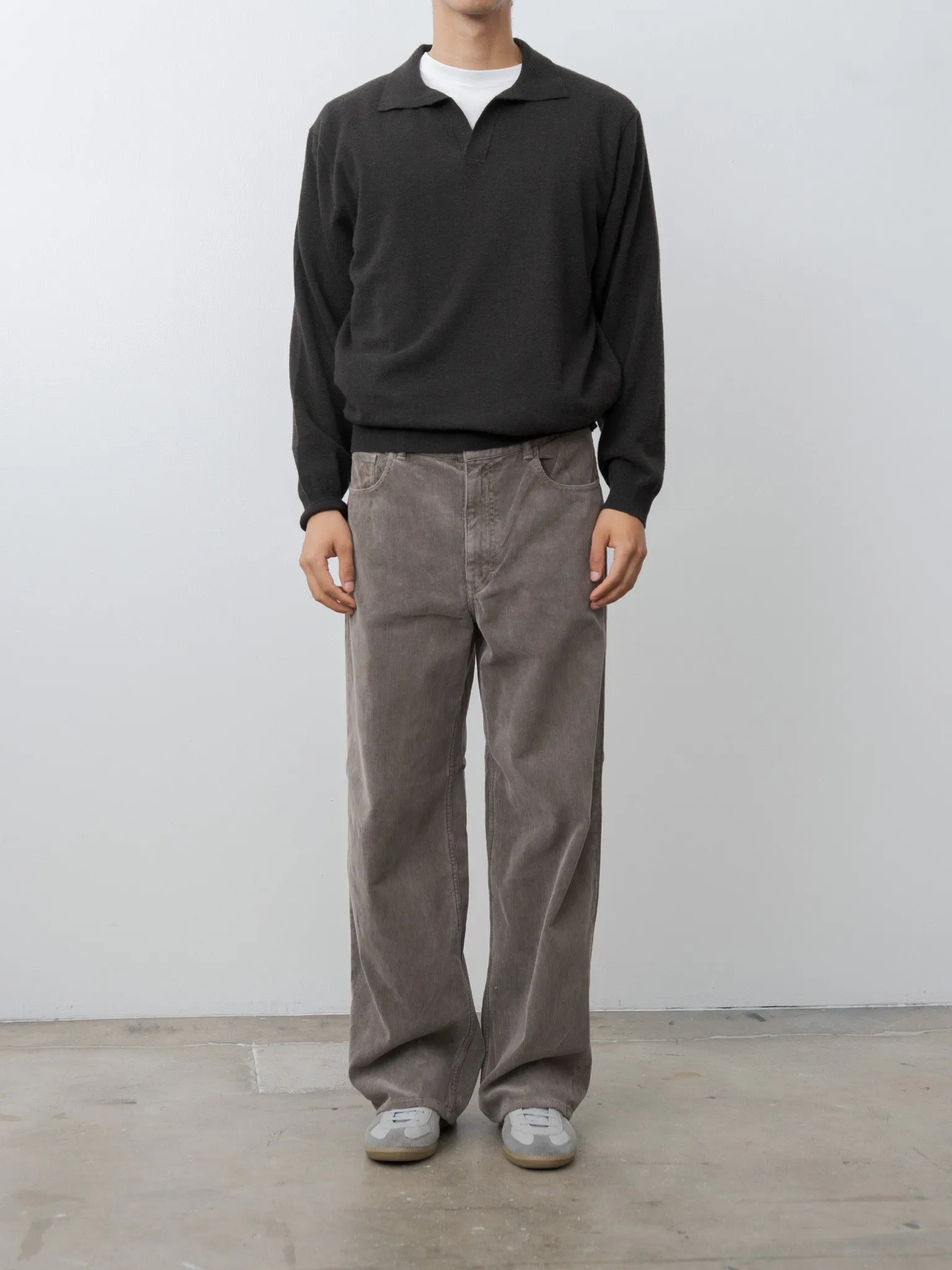 Super Light Wool Skipper Polo Sweater - Brown sold by Namu Shop product image thumbnail 2