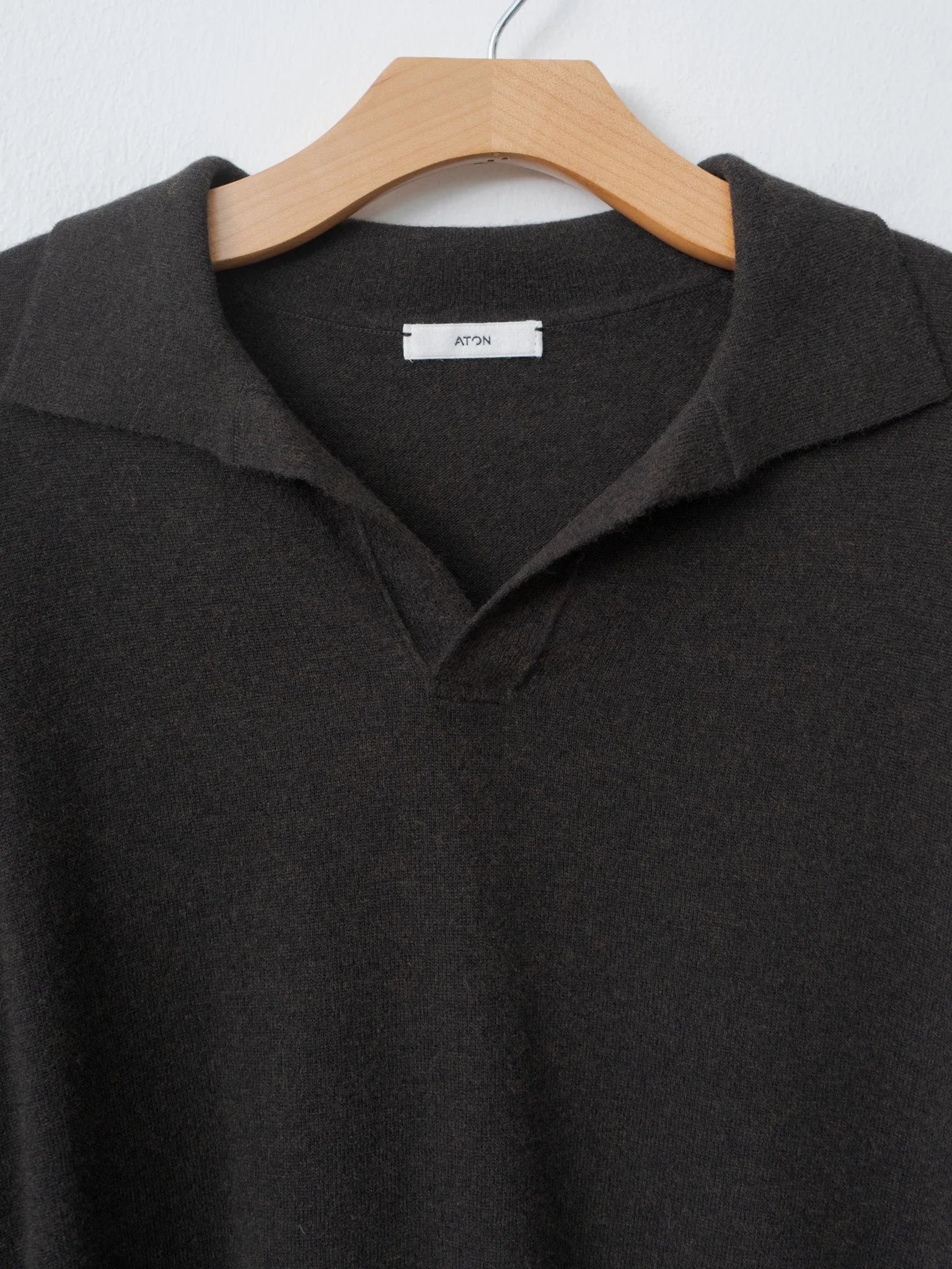 Super Light Wool Skipper Polo Sweater - Brown sold by Namu Shop product image thumbnail 5