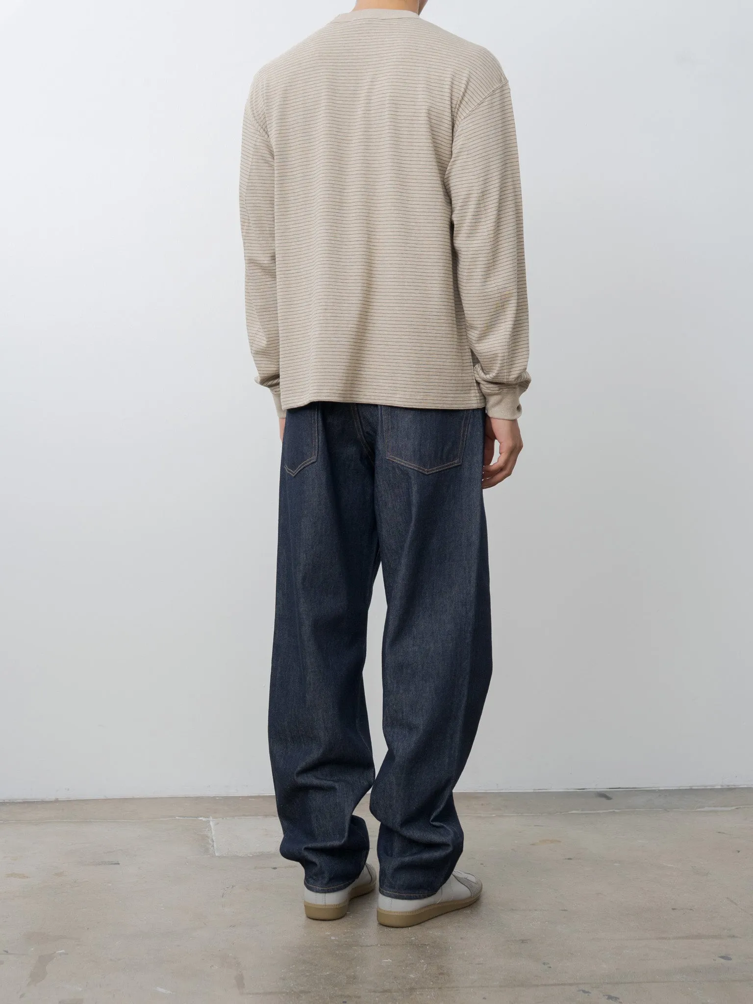 Suvin Double Jersey Crewneck Pullover - Beige Stripe sold by Namu Shop product image thumbnail 4