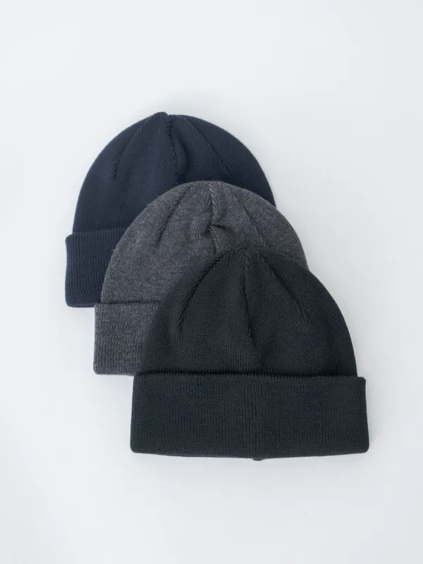 Washable Wool Knit Big Watch Cap - Navy, Charcoal Gray, Black sold by Namu Shop