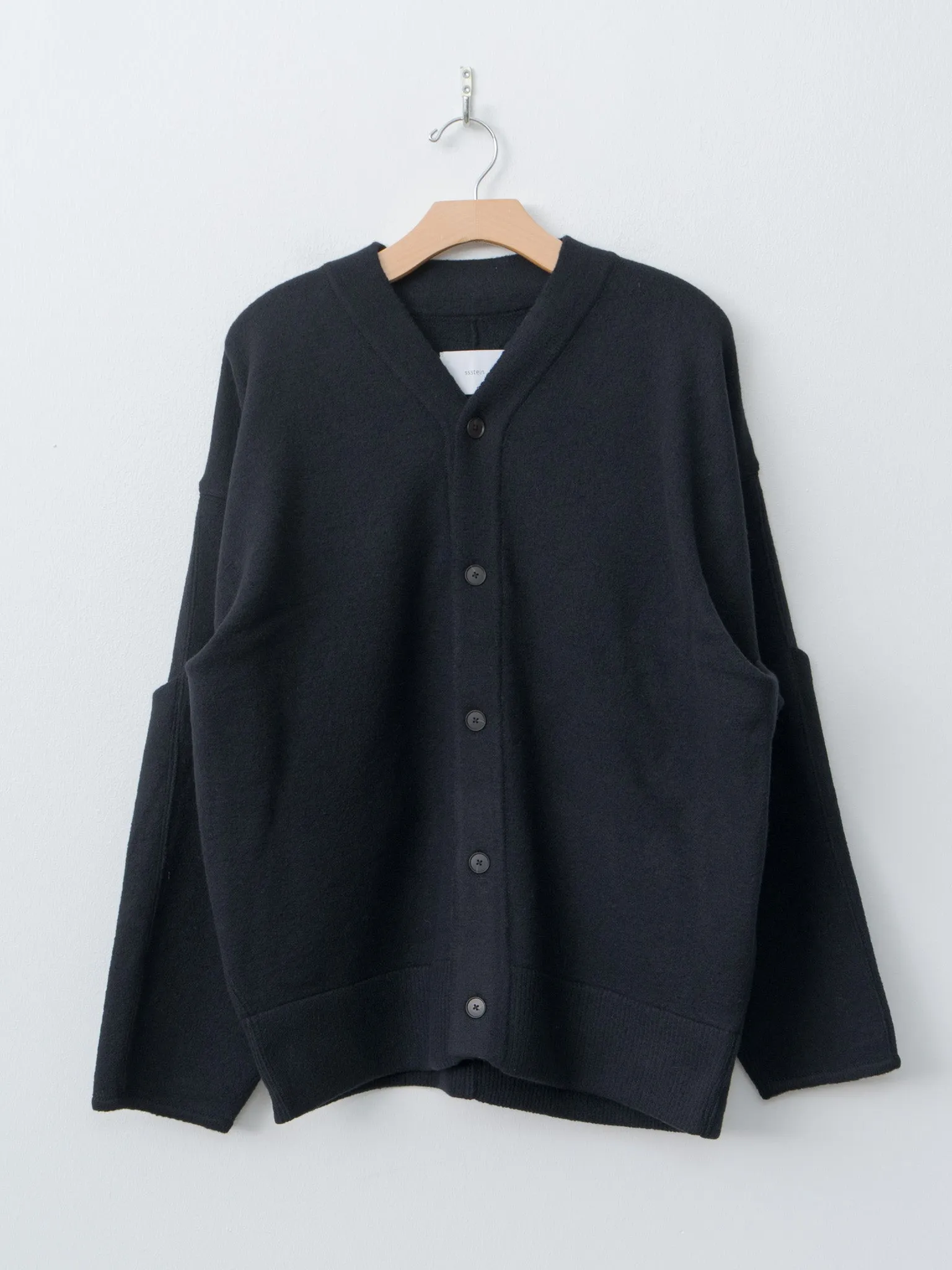 Extra Fine Wool Knit Tucked Cardigan Coatigan - Black sold by Namu Shop