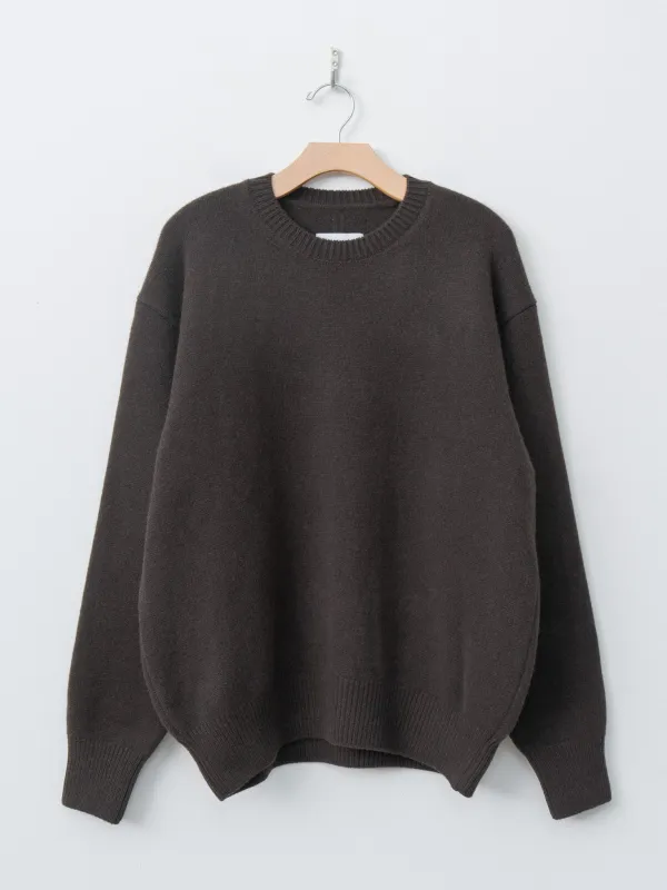 Extra Fine Wool Warm Knit Crewneck - Dark Brown sold by Namu Shop