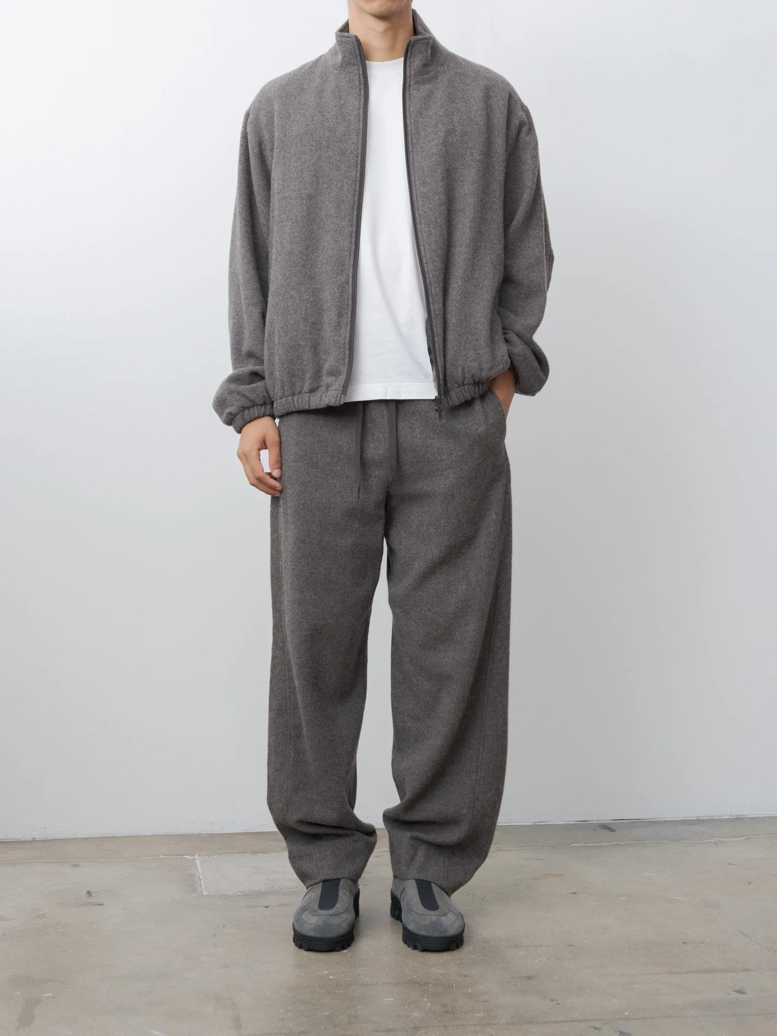 Wool Cashmere Fleece Easy Trouser - Gray Brown sold by Namu Shop product image thumbnail 2