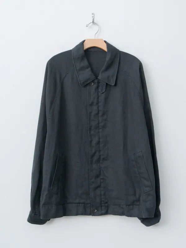 Heavy Linen Herringbone Zip Jacket - Black sold by Namu Shop