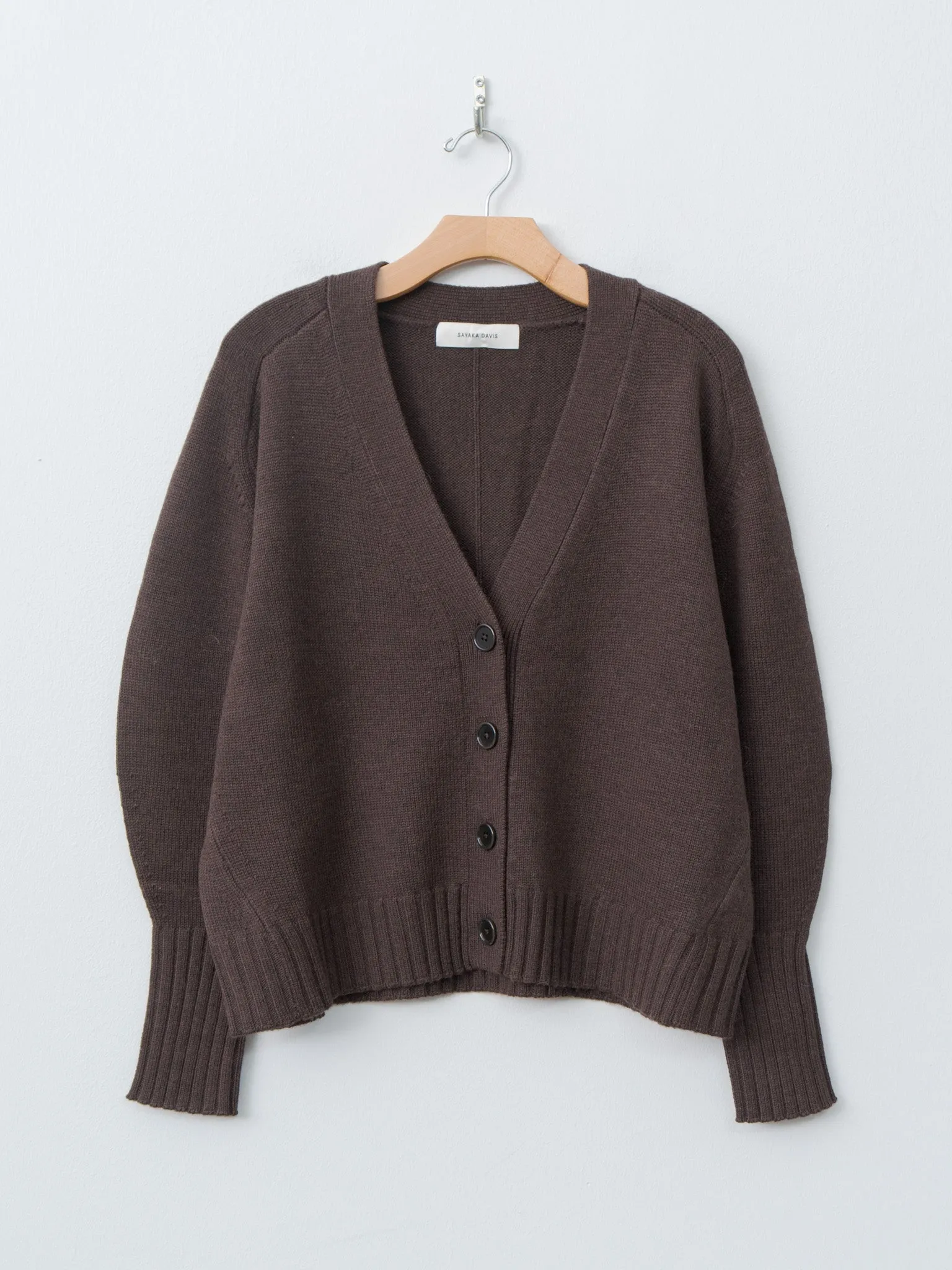 Balloon Sleeve Cardigan - Wood sold by Namu Shop