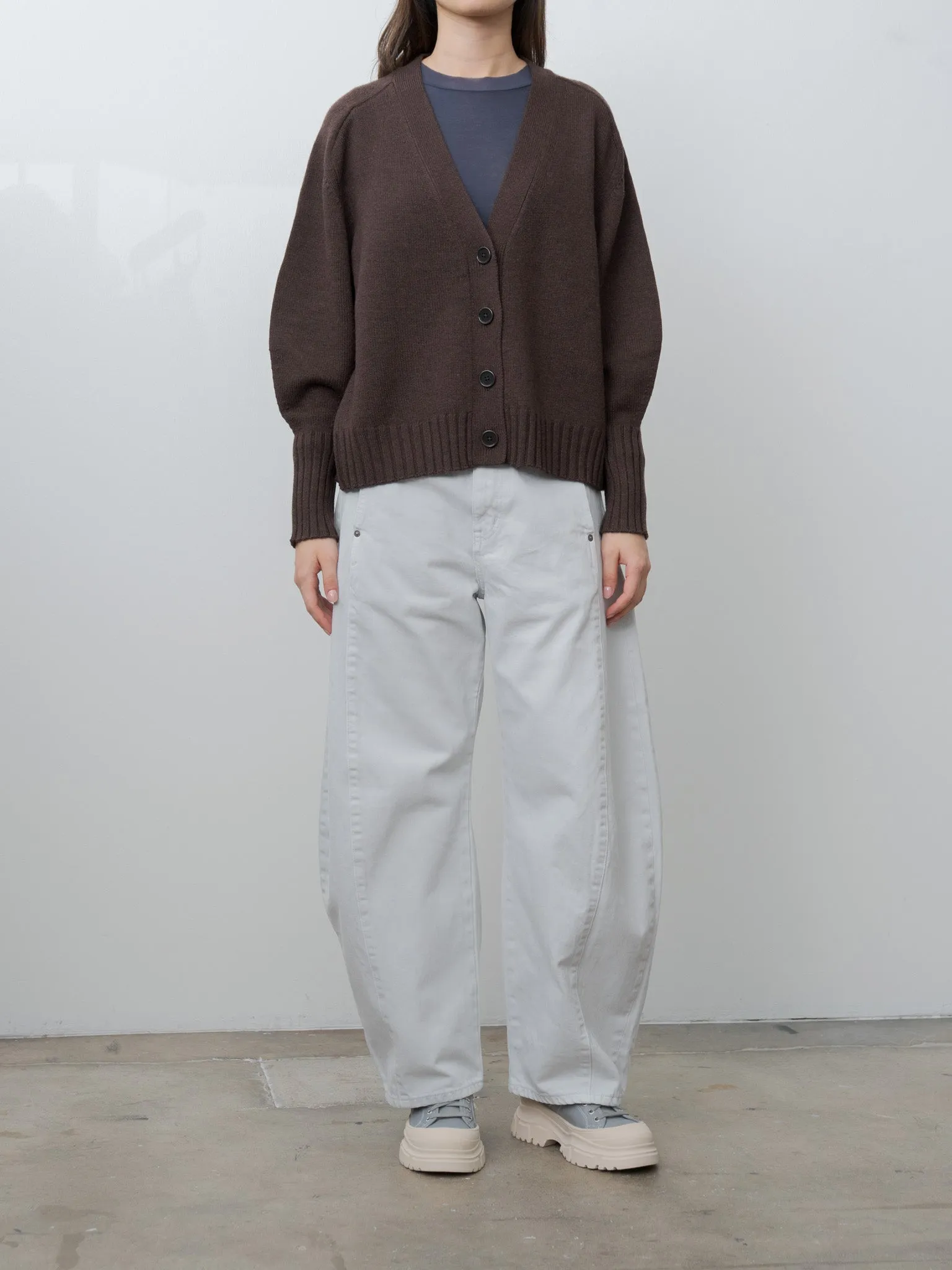 Balloon Sleeve Cardigan - Wood sold by Namu Shop product image thumbnail 2