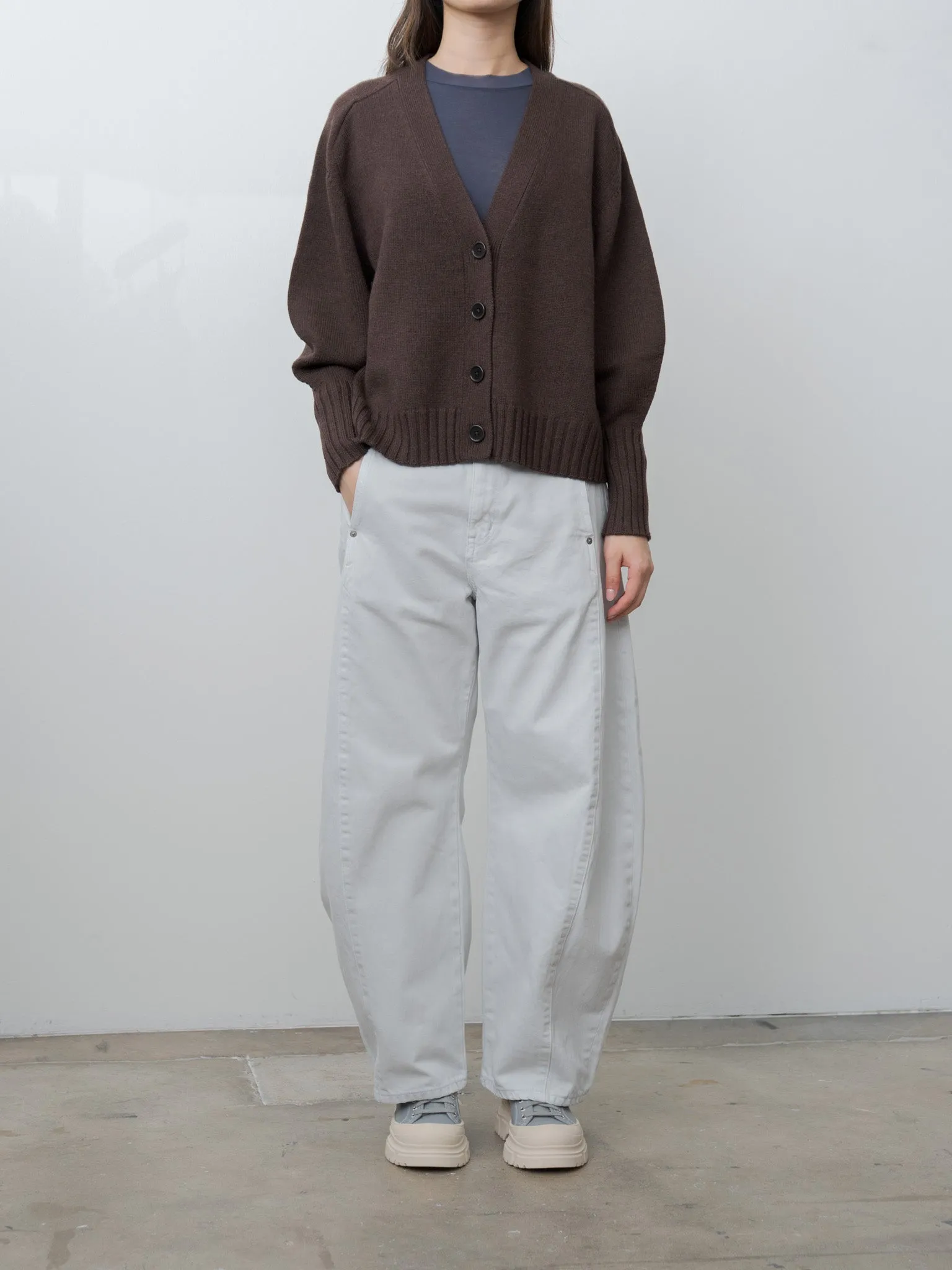 Balloon Sleeve Cardigan - Wood sold by Namu Shop product image thumbnail 3