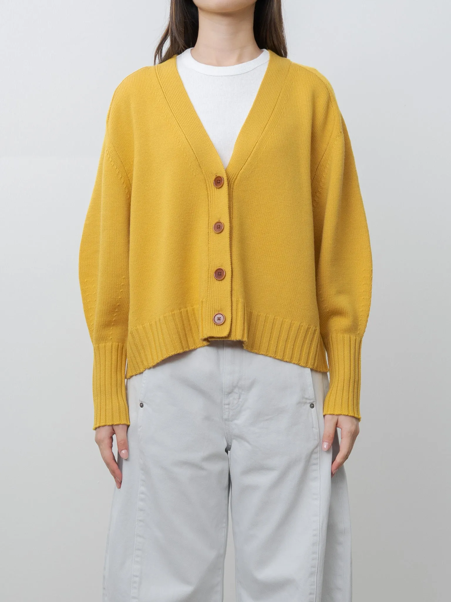 Balloon Sleeve Cardigan - Golden Sun sold by Namu Shop product image thumbnail 2