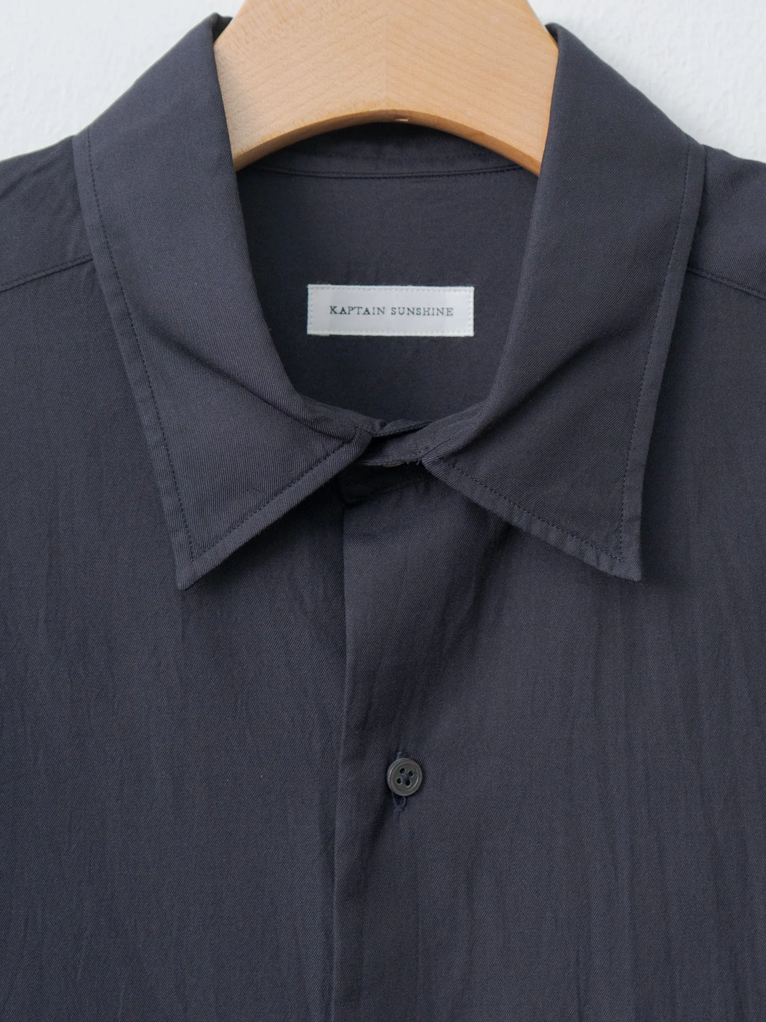 Cotton Silk Regular Collared Shirt - Navy sold by Namu Shop product image thumbnail 4