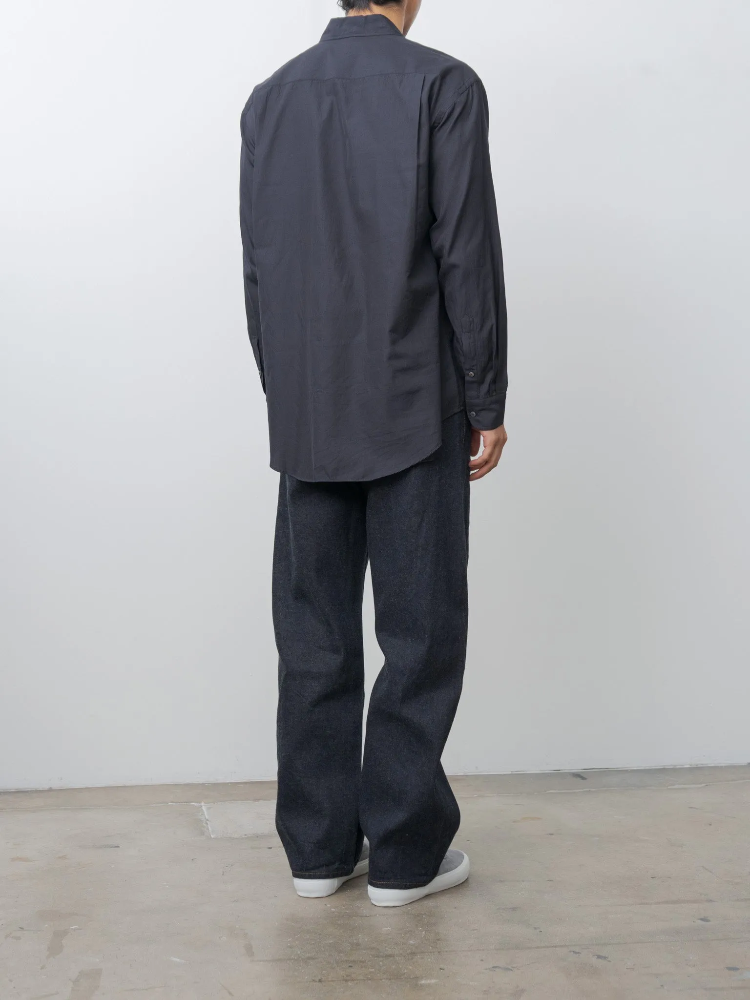 Cotton Silk Regular Collared Shirt - Navy sold by Namu Shop product image thumbnail 3